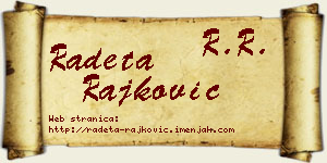 Radeta Rajković vizit kartica